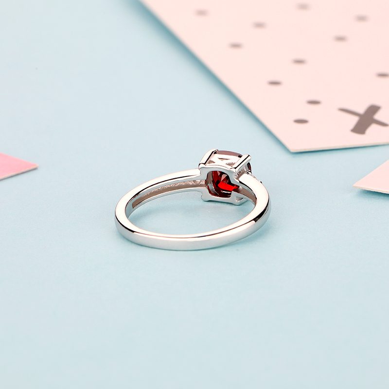 High Quality Moissanite Ring 925 Sterling Silver Jewelry Minimalism S925 Silver Ruby Zircon Rings
