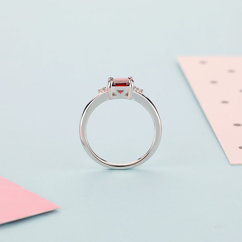 High Quality Moissanite Ring 925 Sterling Silver Jewelry Minimalism S925 Silver Ruby Zircon Rings