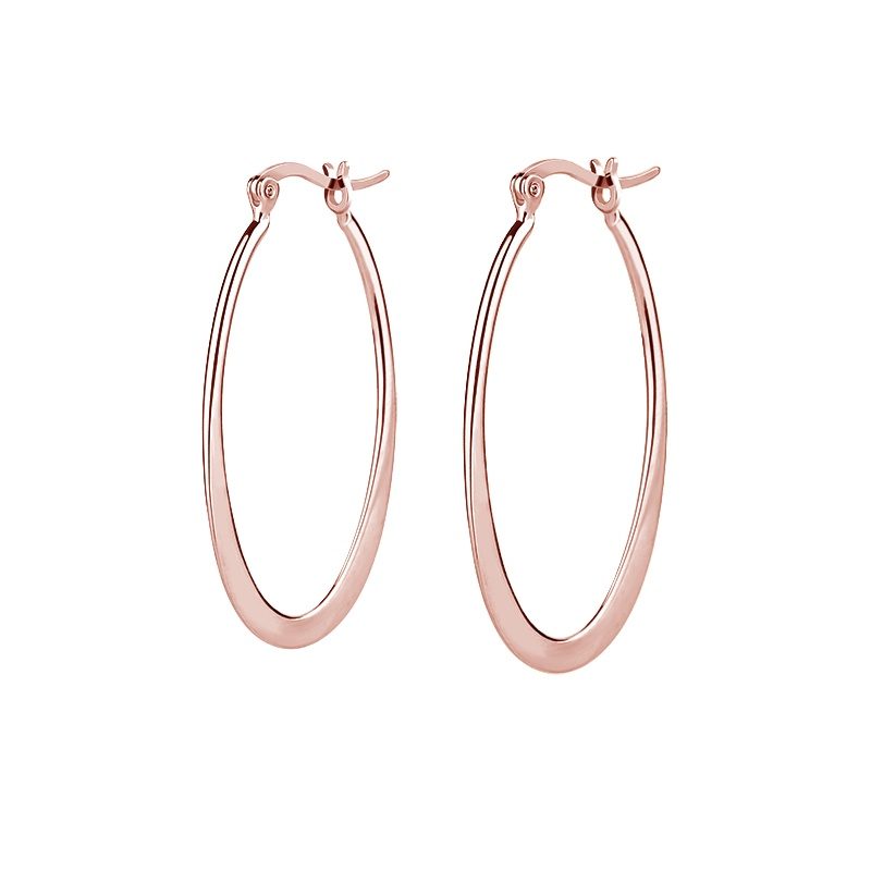 Fashionable Minimalist Women Earring Jewelry Rose Plated Over Brass or 925 Sterling Silver Hoop Earrings Custom