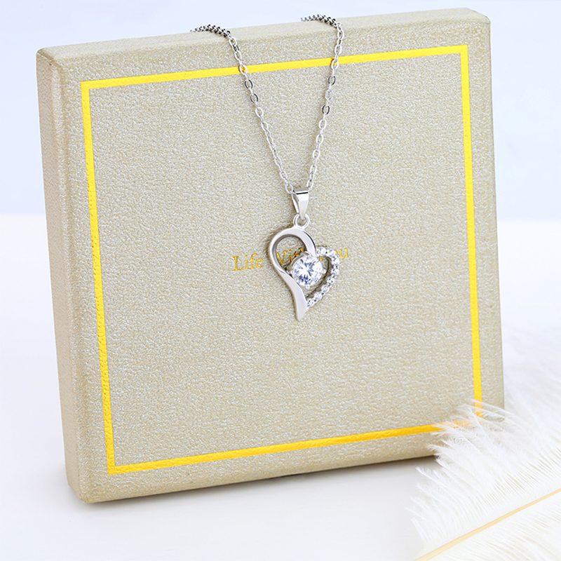 Latest Necklace Designs Jewelry 925 Sterling Silver I love You to the Moon and Back Heart Valentine Day Gifts Necklace