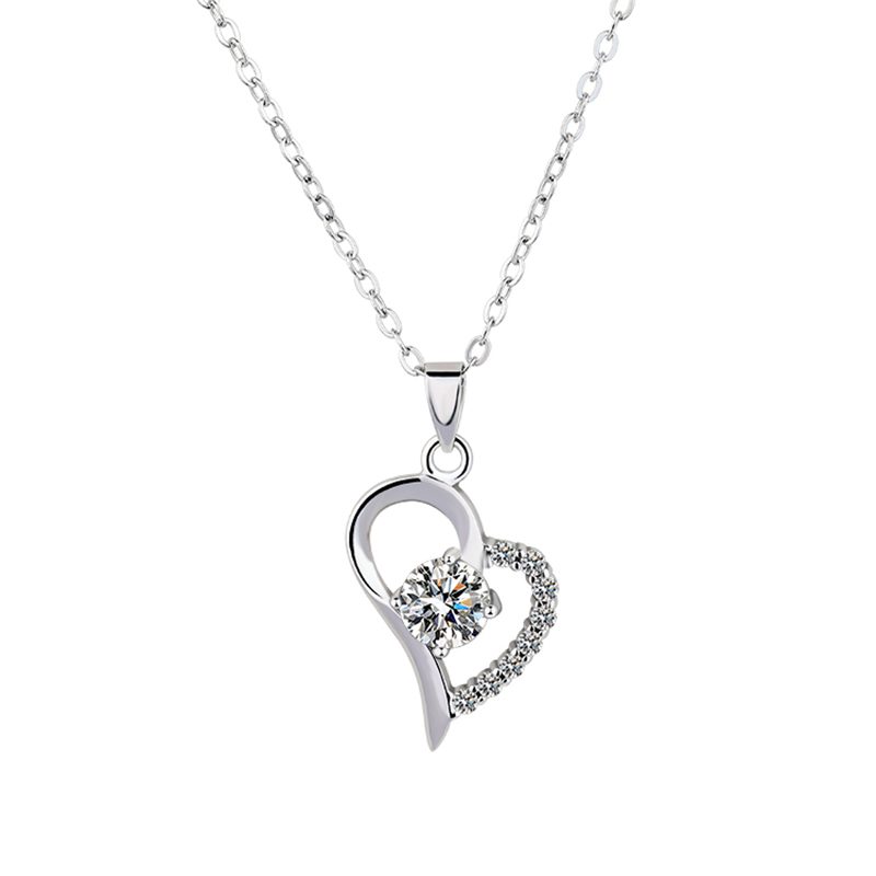 Latest Necklace Designs Jewelry 925 Sterling Silver I love You to the Moon and Back Heart Valentine Day Gifts Necklace