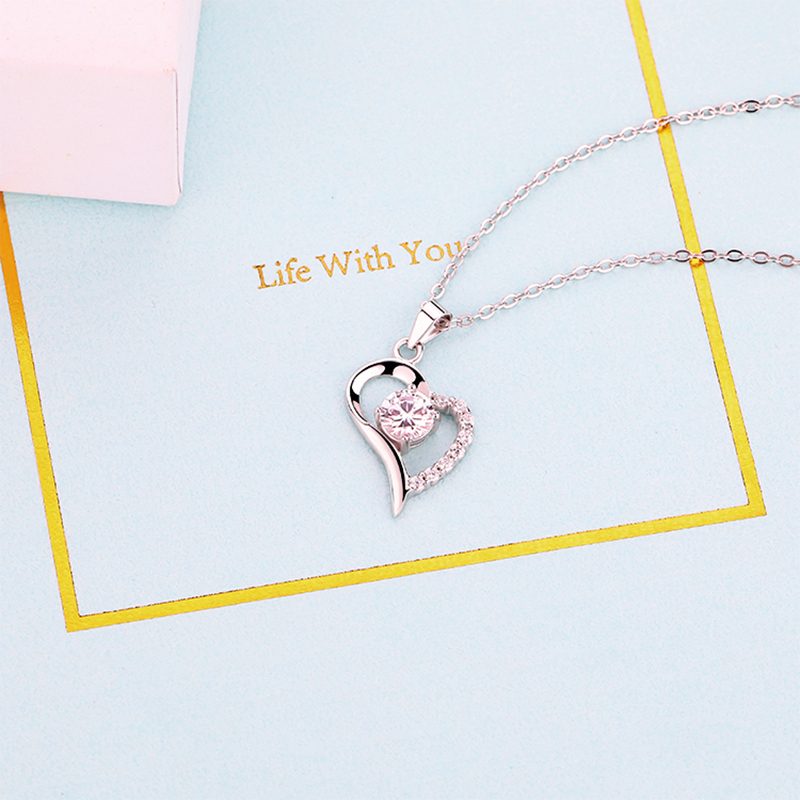 Latest Necklace Designs Jewelry 925 Sterling Silver I love You to the Moon and Back Heart Valentine Day Gifts Necklace