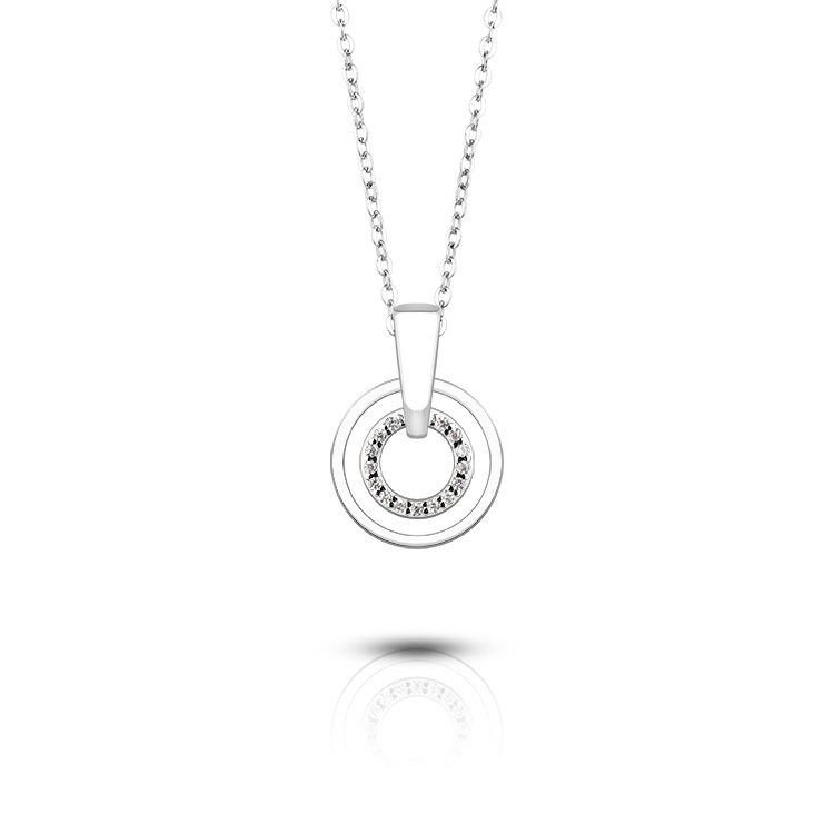 Custom 925 Sterling Silver Hollow Ring Pendant Necklace Choker Circle Necklace Women