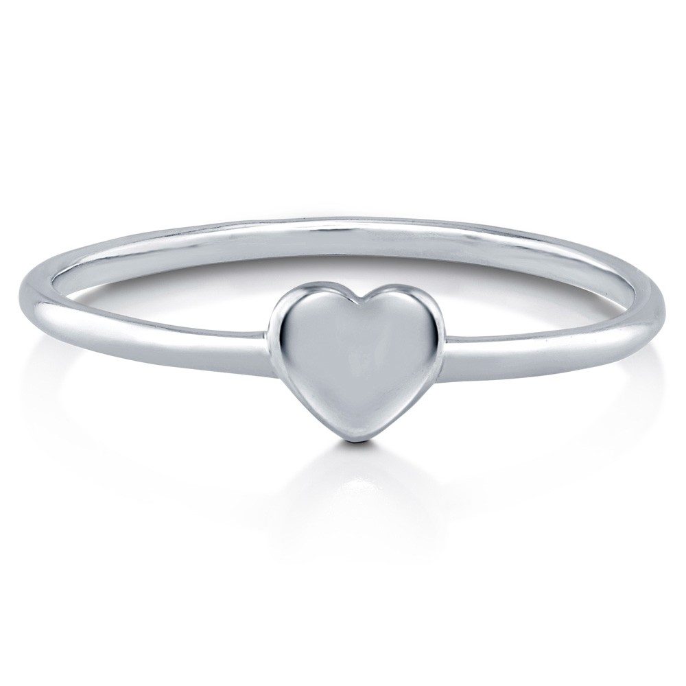 Heart Shaped 925 Sterling Silver Girls Little Princess Silver Ring