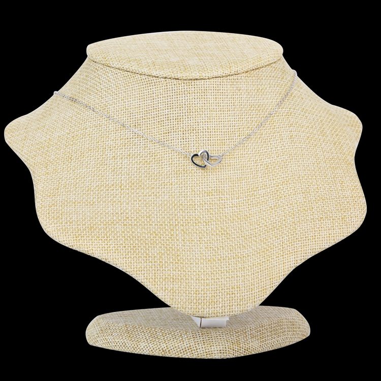 Double Heart Pendant Necklace Sterling Silver Jewelry