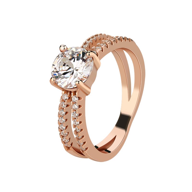 Jewelry Women's Ring Korean Style Fashion Design Party Zircon Rings Rose Gold Plated 925 Sterling Silver Ring