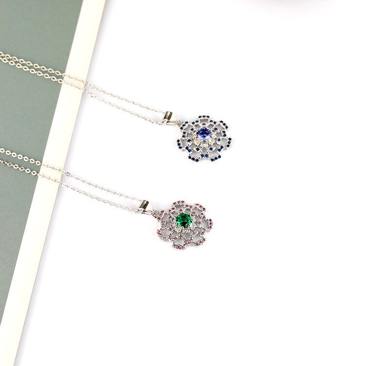 Custom 925 Sterling Silver Women Jewelry Amulet Blue Cz Evil Devil Eye Coin Pendant Necklace