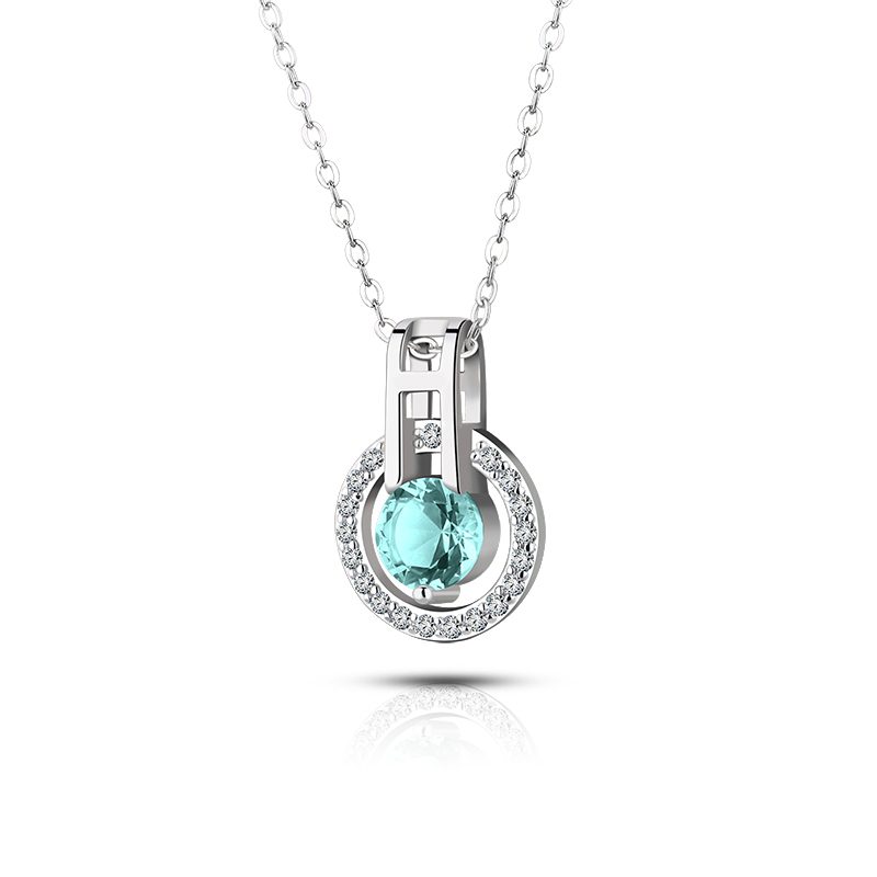 Fashion 925 Sterling Silver Jewelry Necklace Pendant Women Jewelry Gift 2022 Classic Crystal Pendant Necklaces