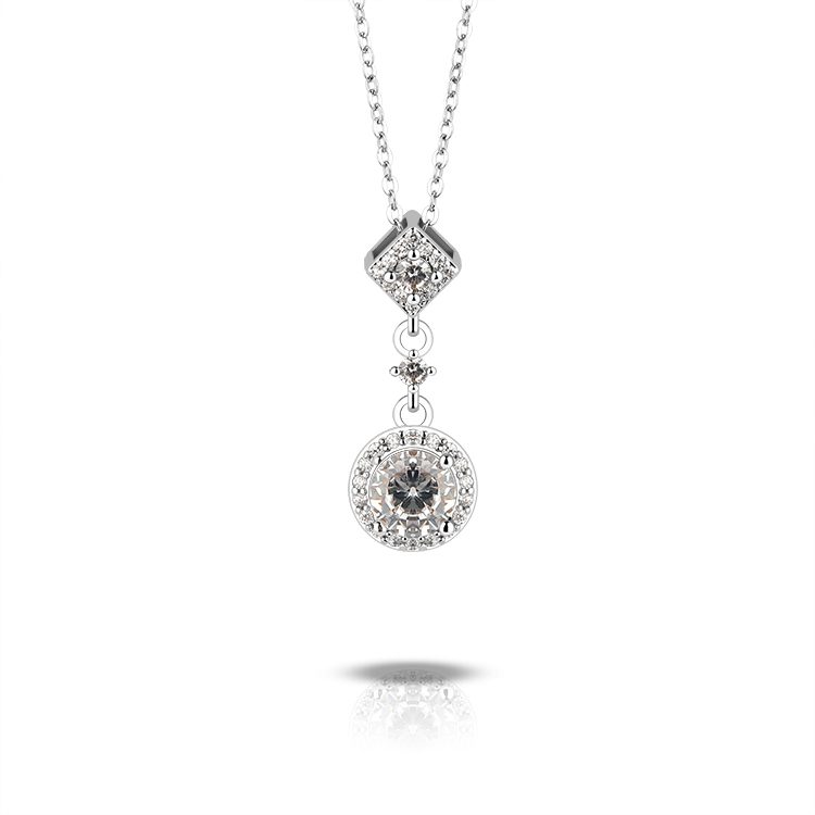 Wholesale Hot Design Jewelry 925 Sterling Silver Pendant Engagement Gift Jewelry CZ Diamond Necklace