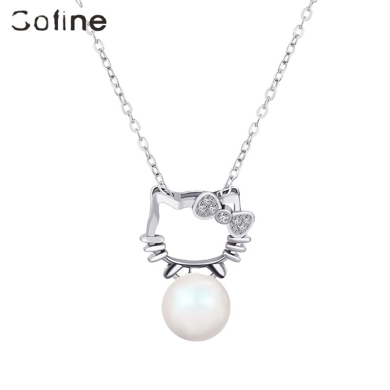 Mascot Womens Gemstone 925 Sterling Silver Pearl Pendant Necklace