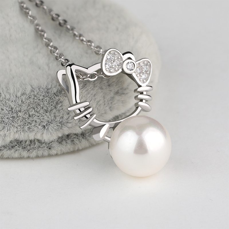 Mascot Womens Gemstone 925 Sterling Silver Pearl Pendant Necklace