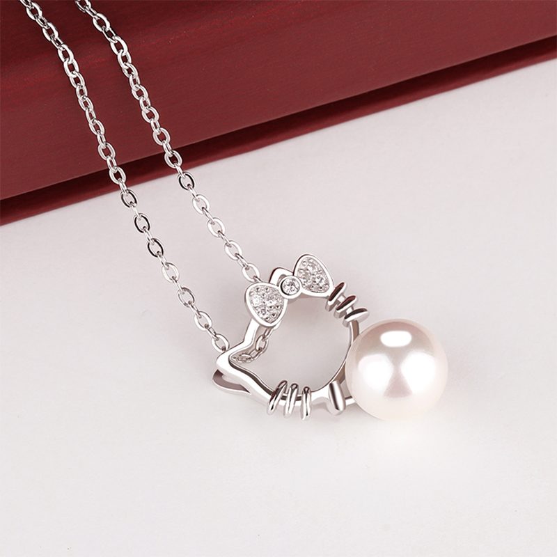 Mascot Womens Gemstone 925 Sterling Silver Pearl Pendant Necklace