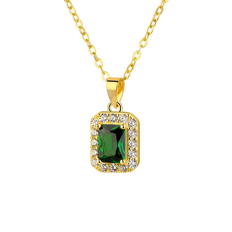 Mascot Wholesale Custom Sterling Silver Turquoise Pendant Necklace 2022 Women Fashion Sterling Silver Gold Plated Necklace