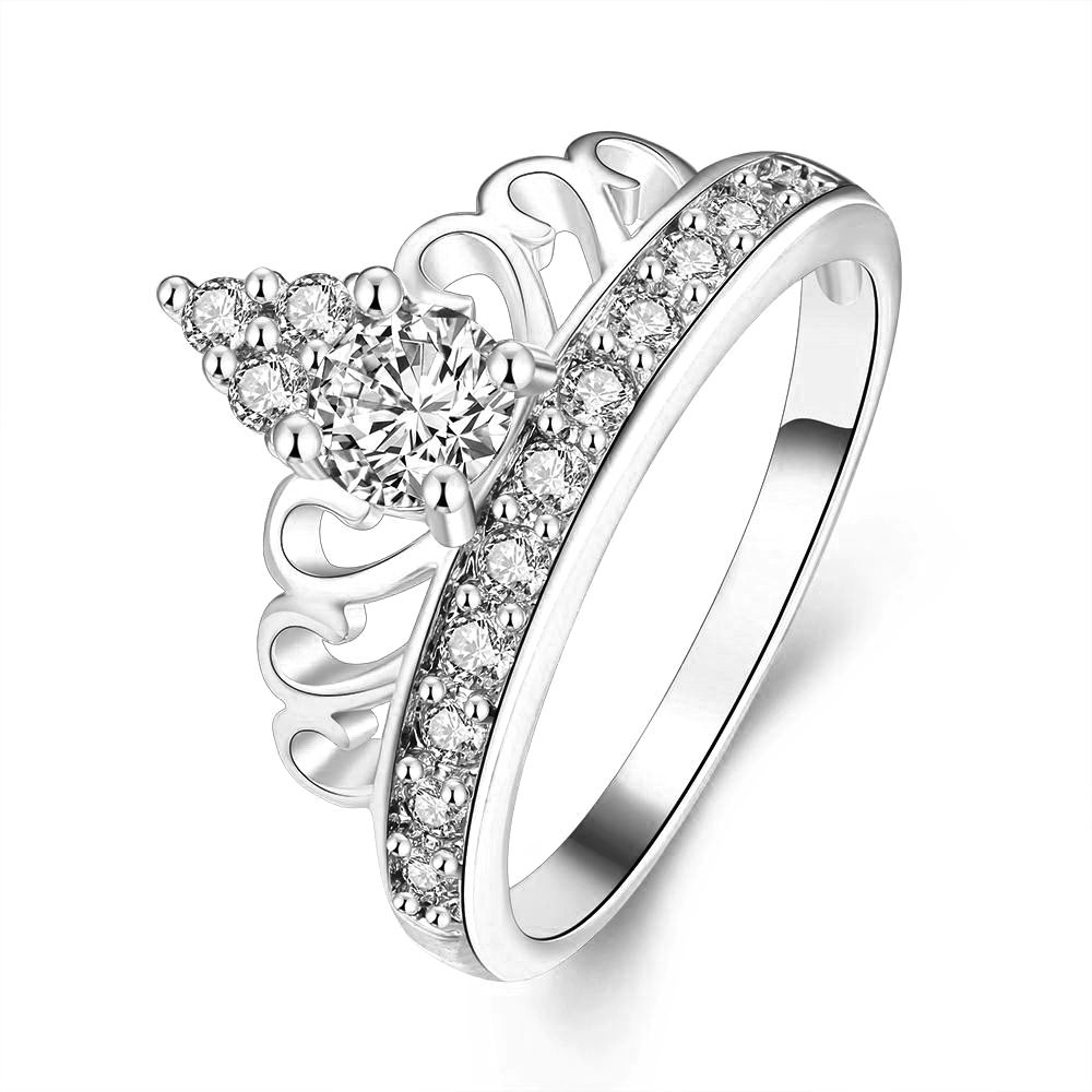 Wedding Poland Wholesale Diamond Crown 925 B Sterling Silver Ring