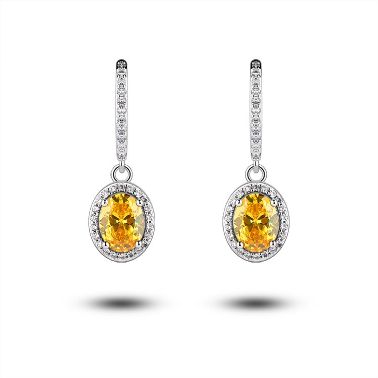 Wholesale 925 Silver Jewelry Luxury Crystal Earrings Leaf Evening Wedding Silver Earrings
