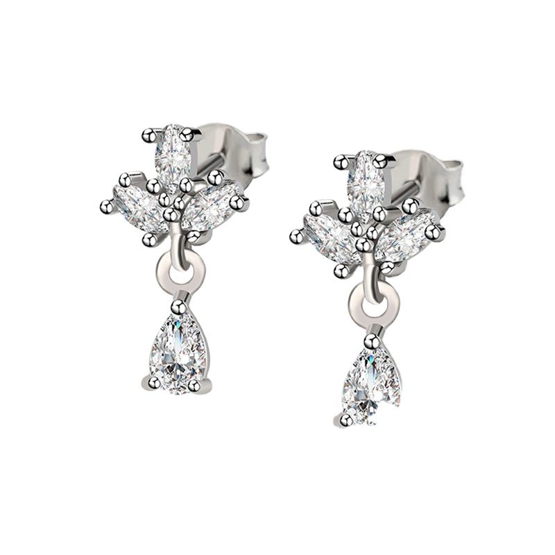 Custom High Quality 925 Sterling Silver Jewelry Charm Diamond Eye Earrings