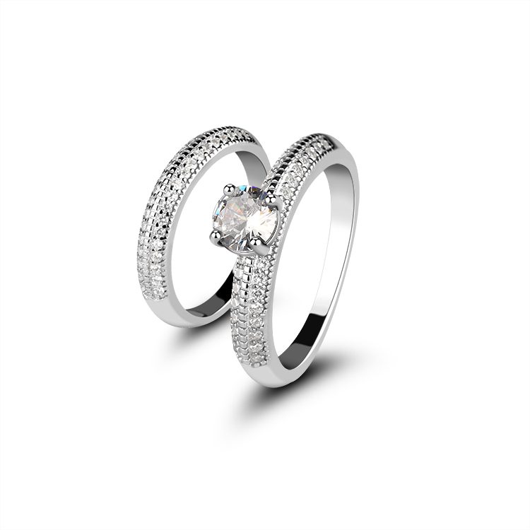 Fashion Half Eternity Band Moissanite Earrings White Gold Jewelry Diamond Earrings Real Natural for Women Rings Silver Mascot