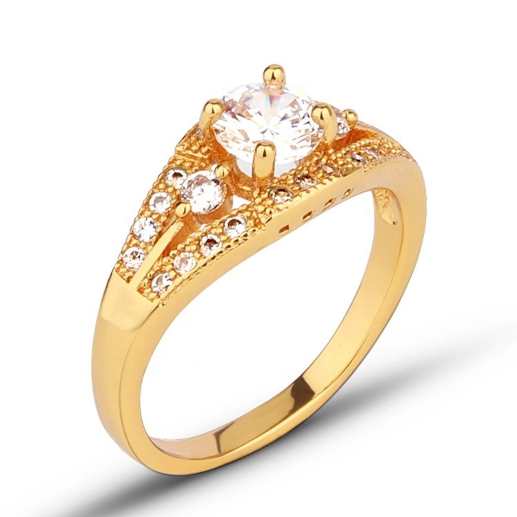 Wholesale Custom 14K 18K Rose Gold Couple Ring 925 Sterling Silver Zircon Diamond Engagement Wedding Ring