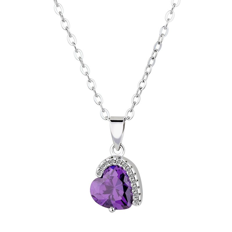 Heart Shape Zircon Pendant Trendy Chain Particular Design Luxury Necklace Woman