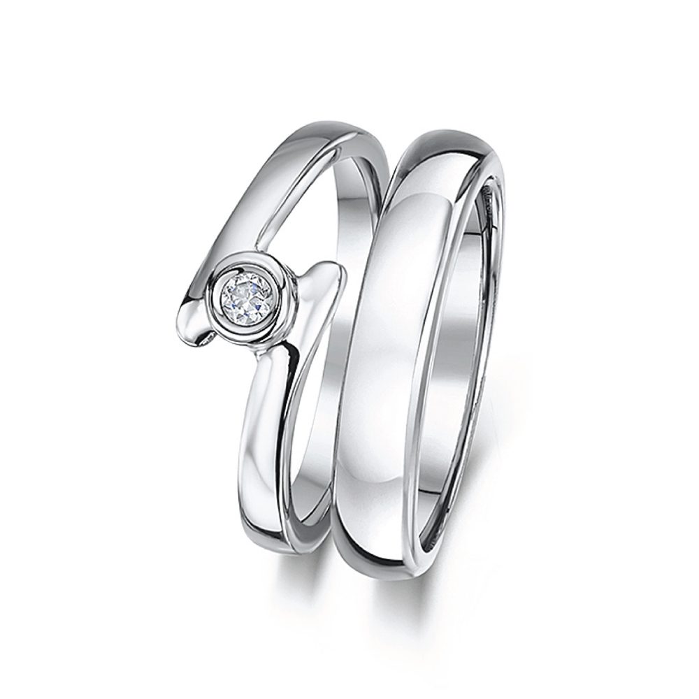 New Model Women Wedding Sterling Silver Couple Rings for Valentine's Day