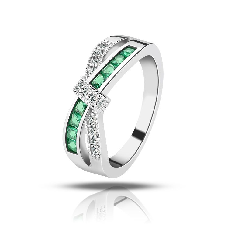 Fashion Rings for Women and Girls Green Stone Trendy Stackable Statement Rings Adjustable Sizing Gold Silver Plated Jewelry
