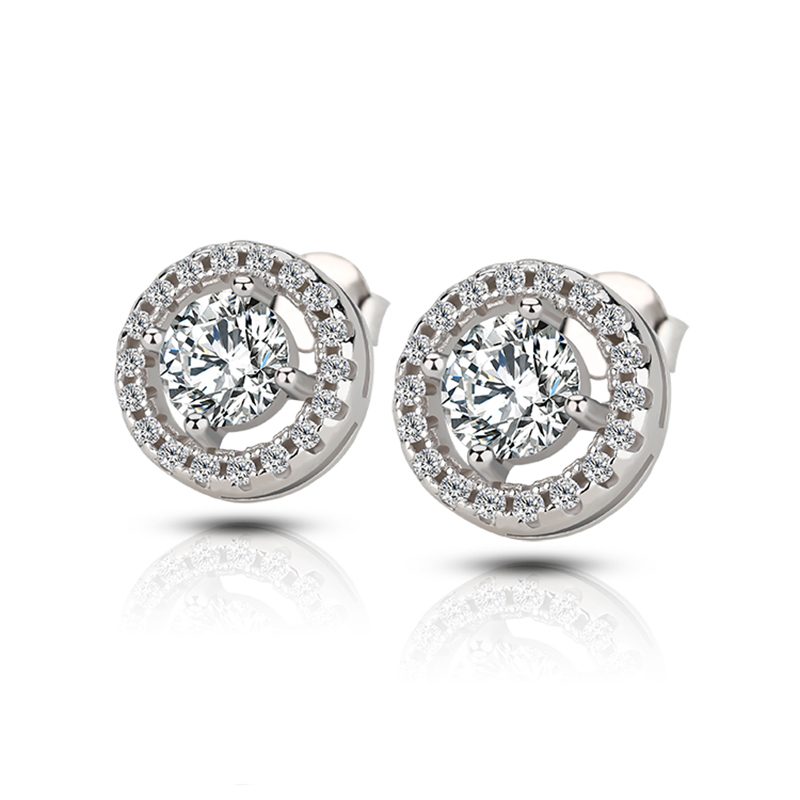 925 Sterling Silver Stud Earrings for Women Fine Jewelry Moissanite Earrings Wholesale Bridal Gift