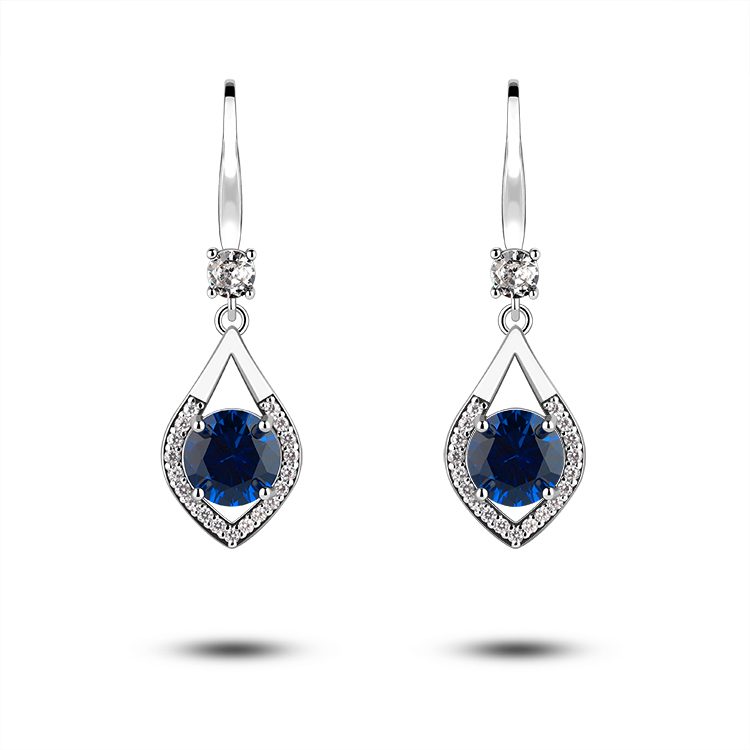 European American Women's Luxury Crystal Dangle Earrings Light Luxury Water Drops Zircon Ear Drop Earrings for Party or Event