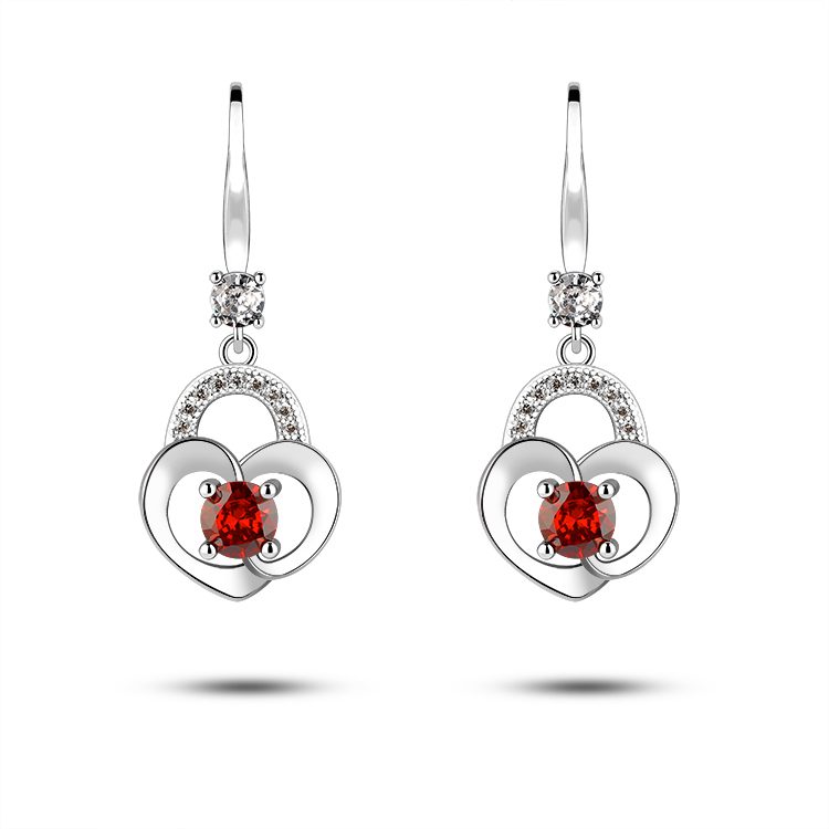Elegant Heart Drop Earrings for Women 925 Sterling Silver Gold Plated Jewelry Romantic Valentine Day or Anniversary Gift