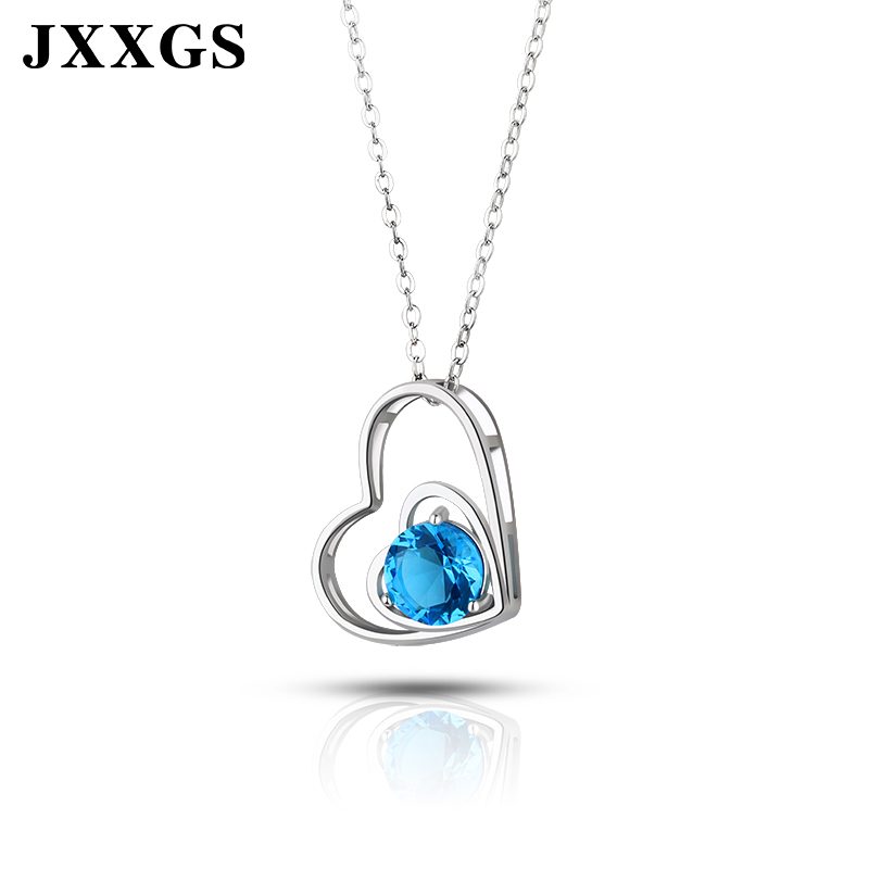 Exquisite 18K Gold Plated Double Heart 925 Sterling Silver Pendant Necklace for Women Fashion Jewelry Gift