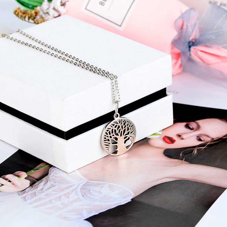 Tree of Life Pendant Necklace 925 Sterling Silver Women Elegant Clavicle Chain Jewelry for Women and Men Gift