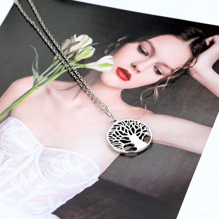 Tree of Life Pendant Necklace 925 Sterling Silver Women Elegant Clavicle Chain Jewelry for Women and Men Gift