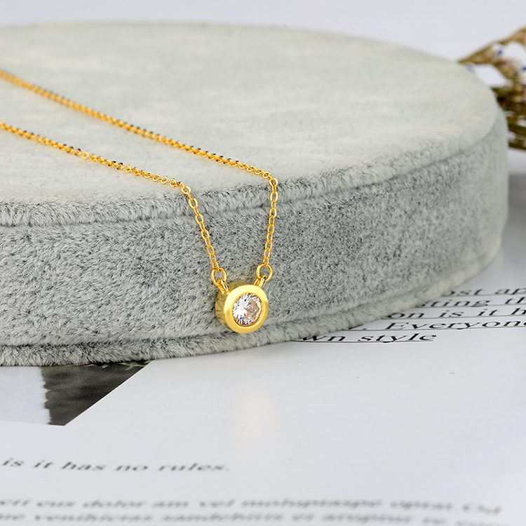 Wholesale Custom Brass Jewelry Geometry Forever Love Pendant Necklace Bling Gemstone Rhinestone Waterproof Jewelry