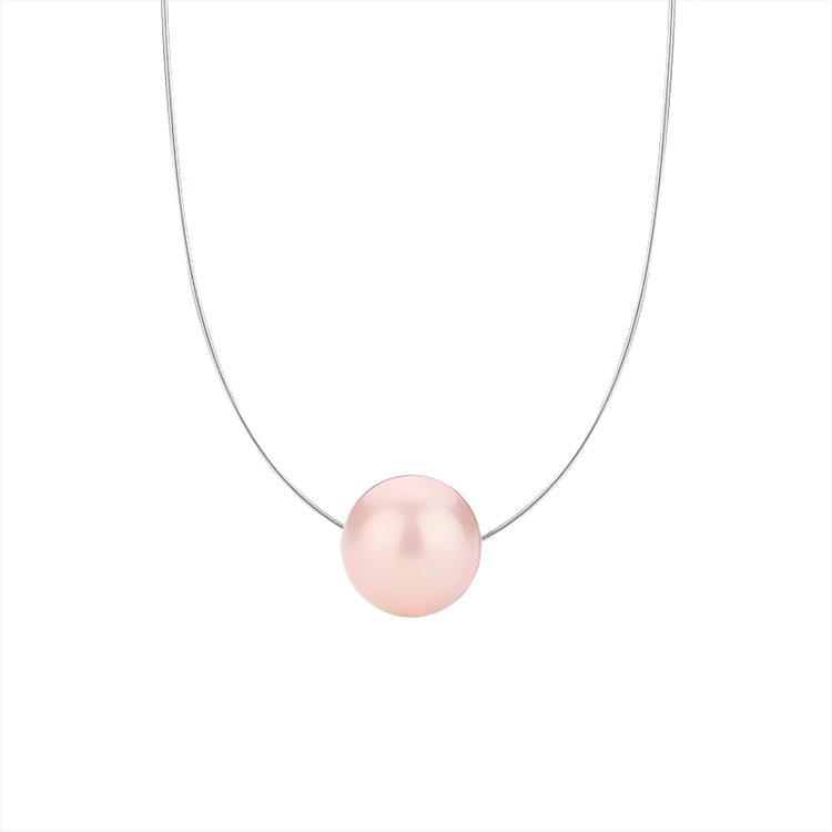 Elegant 925 Sterling Silver Pearl Pendant Necklace Women Clavicle Chain Simple Daily Jewelry Gift