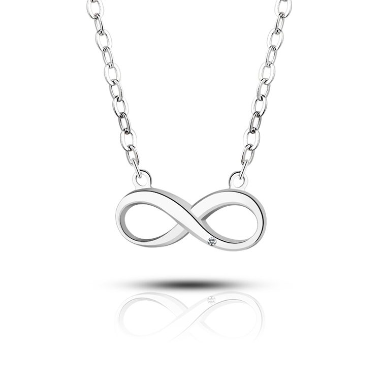 Eternal Love 925 Sterling Silver Infinity Pendant Necklace with Zircon for Women Meaningful Gift