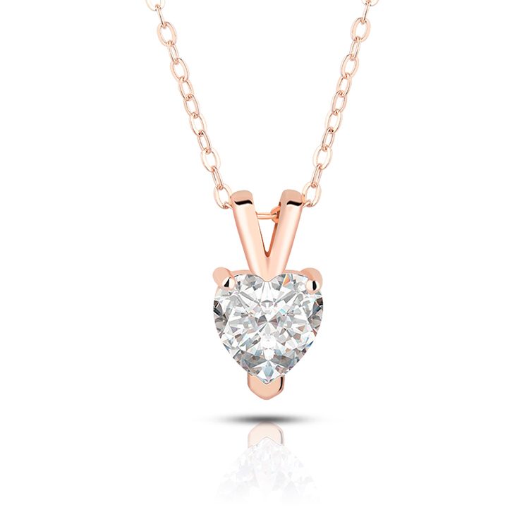 Valentines Day Gifts Heart Moissanite Pendant S925 Sterling Silver Crystal Heart Zircon Pendant Necklace for Women Gift Jewelry