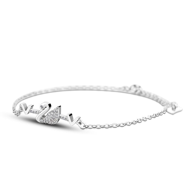 925 Sterling Silver Swan Bracelet for Women OEM and ODM Fine Jewelry Factory Support for Custom Designs and Branding