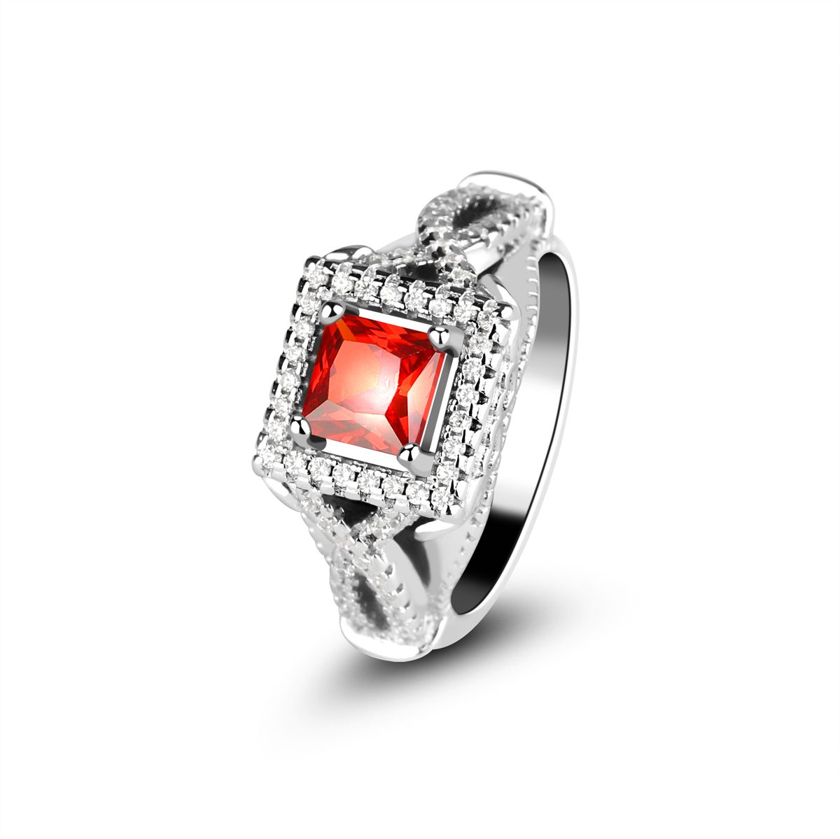 Mascot Luxury and Fashion Cut Cubic Zircon 925 Sterling Silver Finger Ring
