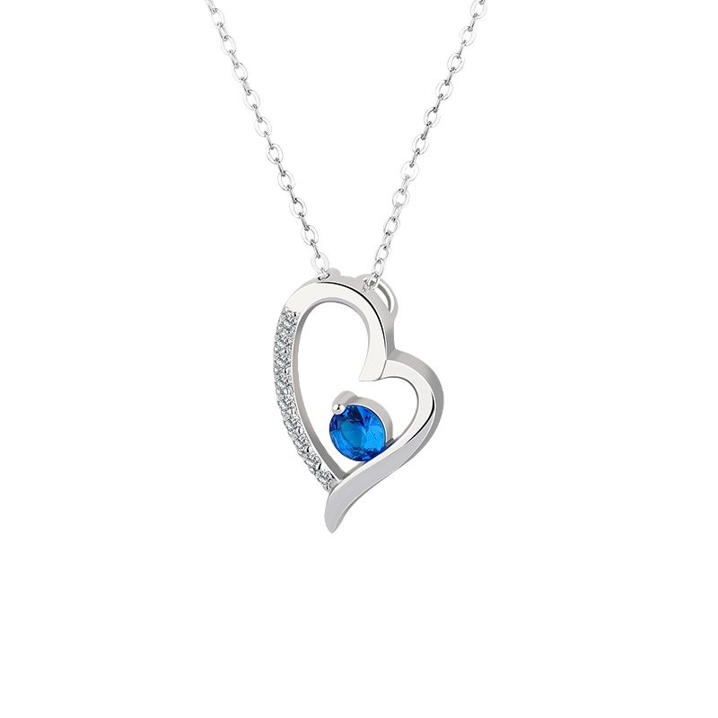 Topaz Gemstone 925 Sterling Silver Women Necklace Pendant Bling Fashion Hollow Necklace