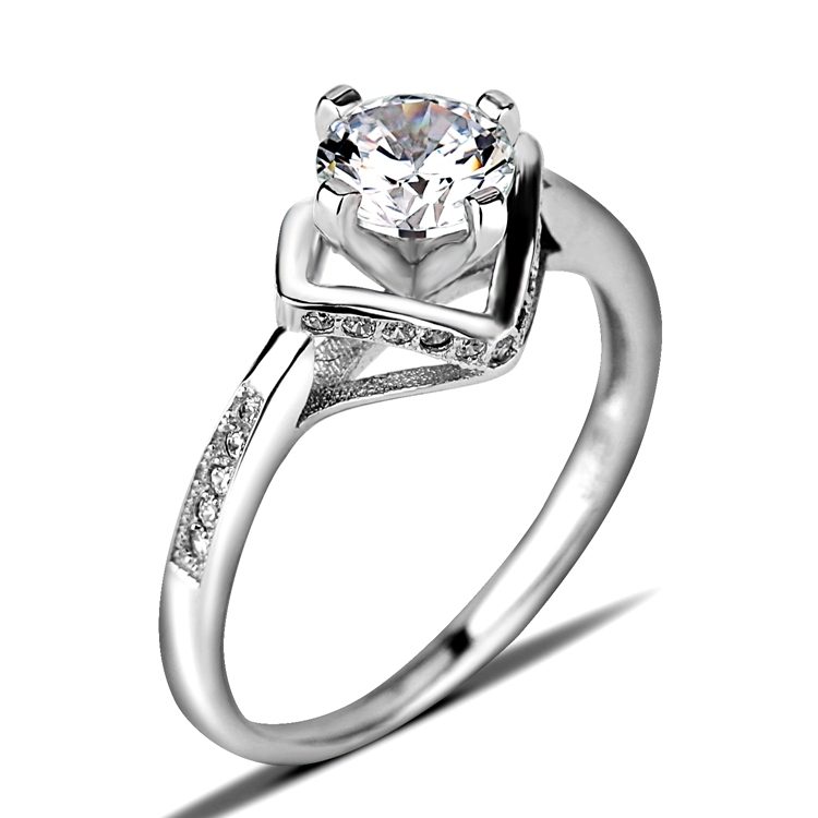 Custom Diamond Cz Jewelry Women Girls Silver Engagement Wedding Ring Set Customized Gemstone Rings Mascot IGI Customized Size