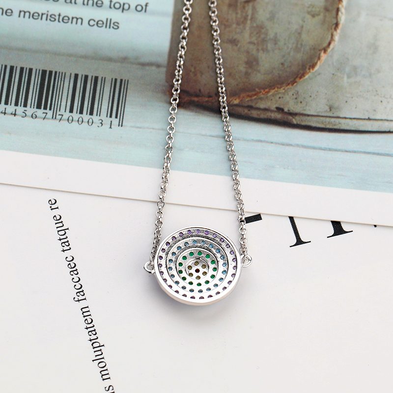 High Quality 925 Sterling Silver Clear Cubic Zirconia Link Chain Women Bracelets Luxury Round Blue Lucky Eyes Power Bracelet