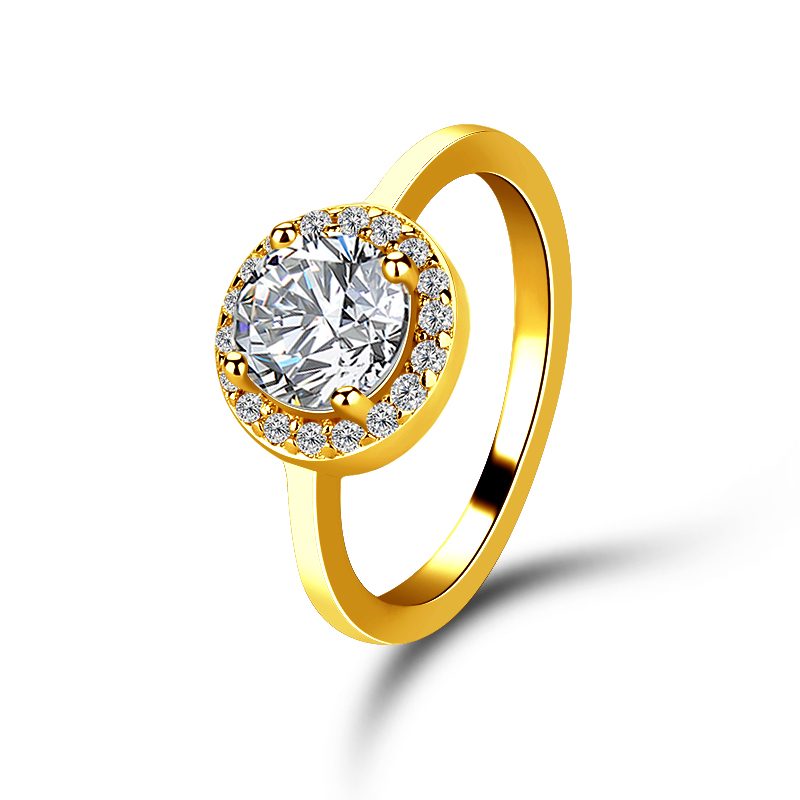 Mascot 2022 New Trendy 18k Gold Plated Rings Diamond Eternity Ring for Women
