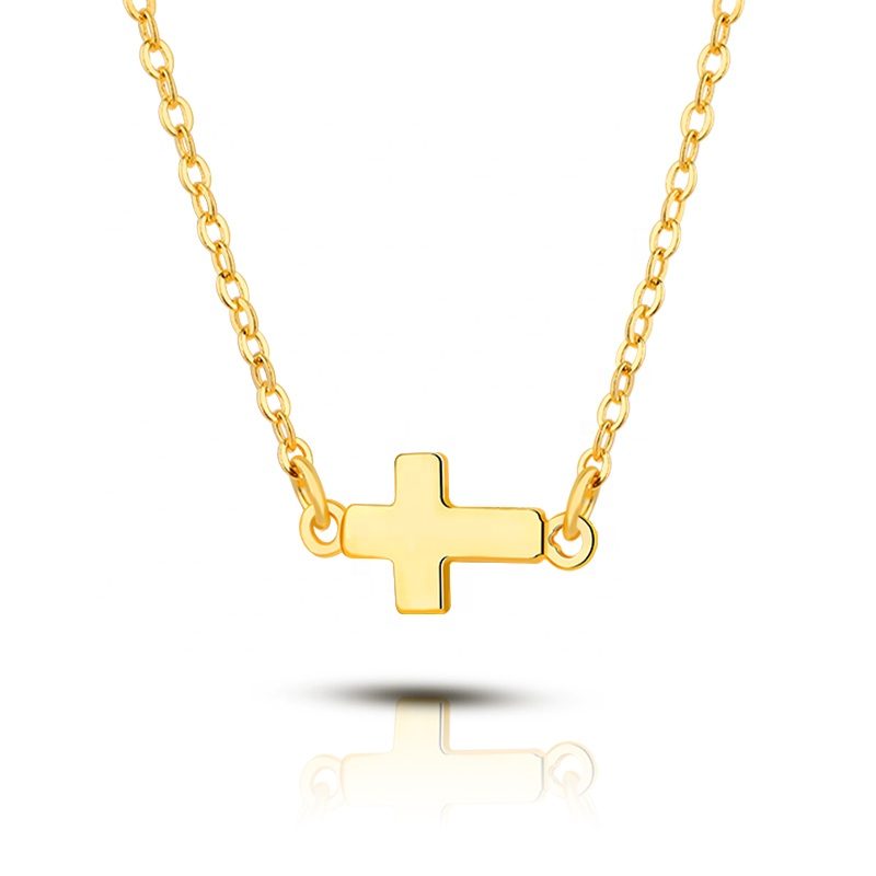 2024 Fashion Jewelry Simple Trendy Ins Style Letter Cross Necklace Gold Women 14K 18k Custom Logo Shenzhen Silver Rose Gold 100