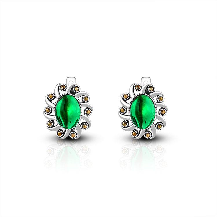 Wholesale Custom Fashion Fine Jewelry High Carbon Stone Moissanite Earrings 925 Sterling Silver Inlay Diamond Earring for Women