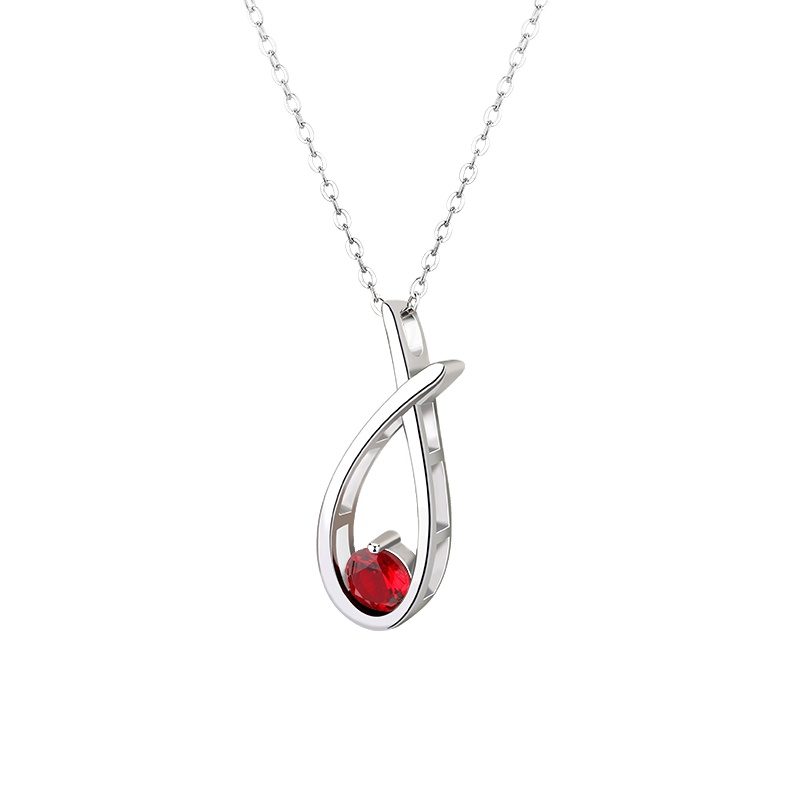 Wholesale 3a Cz Crystal Gemstone Necklace Zircon Party Jewelry Pure Silver Chain Necklace