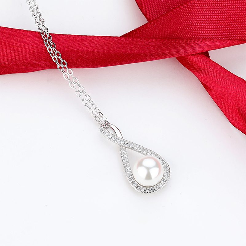 Pendant Pearl Necklaces Mascot 925 Sterling Silver Custom Logo CLASSIC Wholesale High Quality Women Infinity