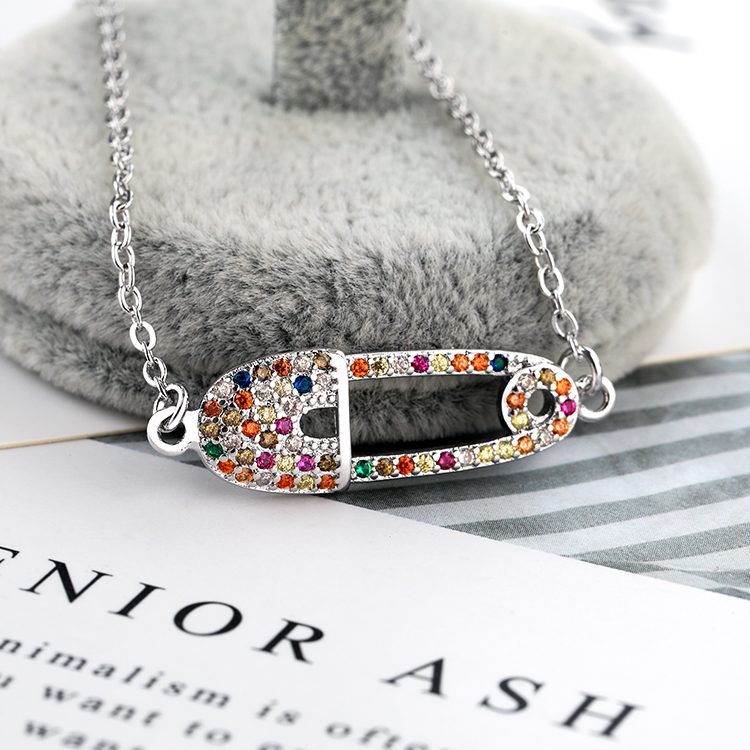 Wholesale Factory 2023 Jewelry Sterling Silver 925 Bracelet Women Sterling Silver Colorful Cubic Zircon Bracelets