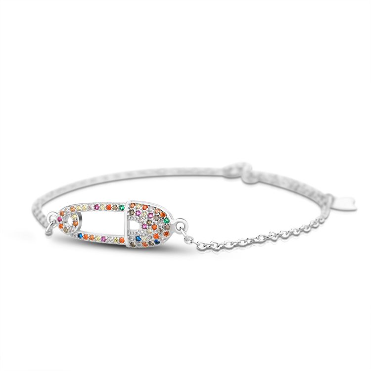 Wholesale Factory 2023 Jewelry Sterling Silver 925 Bracelet Women Sterling Silver Colorful Cubic Zircon Bracelets