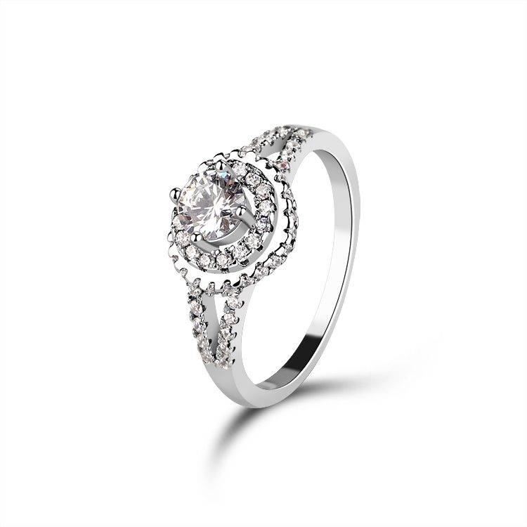 Fashion Classic 925 Sterling Silver Jewelry Diamond Engagement Wedding Rings