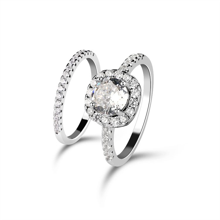Customize White Gold Plated 925 Sterling Silver High Quality 1ct 6.5mm Moissanite Engagement Rings