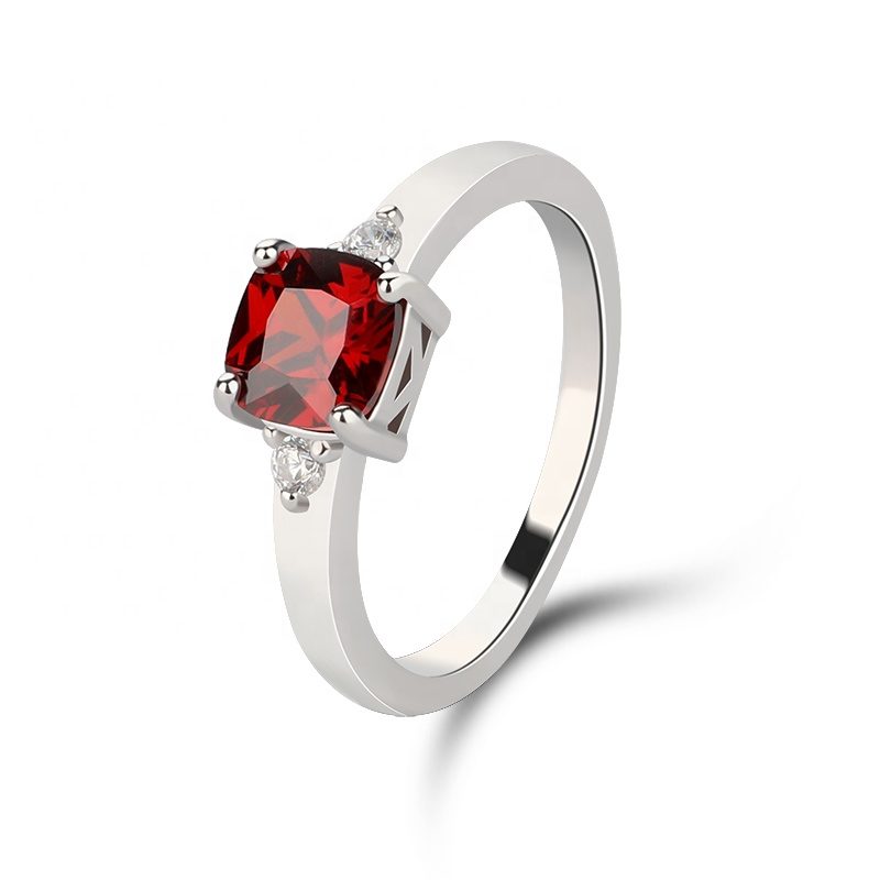 Jewelry Ruby Rings 925 Sterling Silver Minimalism Proposal Marriage S925 Silver Custom High Quality Fashion CLASSIC IGI Shenzhen